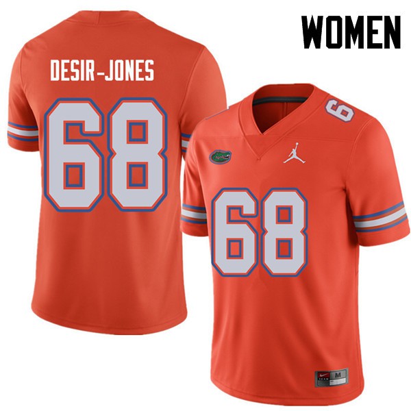 Jordan Brand Women #68 Richerd Desir Jones Florida Gators College Football Jerseys Orange